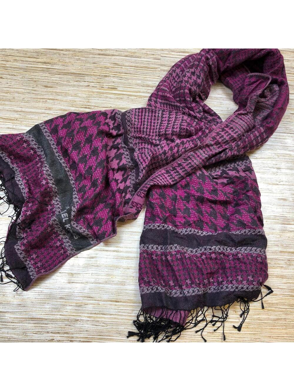 2901 Michael Kors long wrap scarf sparkle PINK BLACK nwot